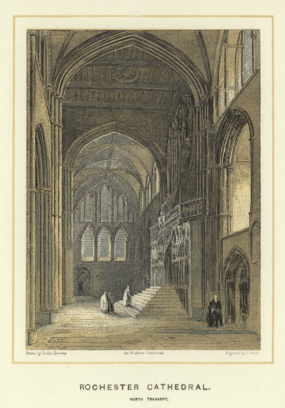 Cattedrale di Rochester, transetto nord da Hablot Knight Browne