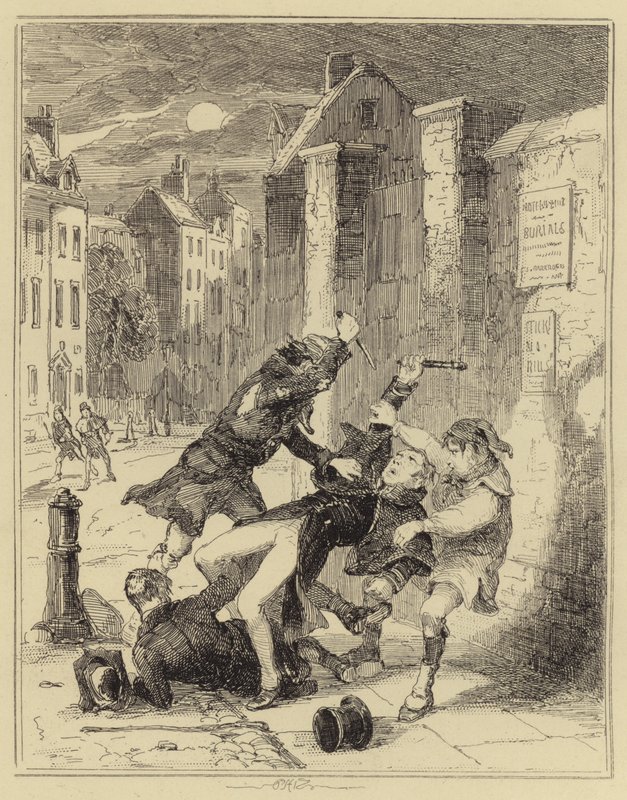 Smith che accoltella un poliziotto da Hablot Knight Browne