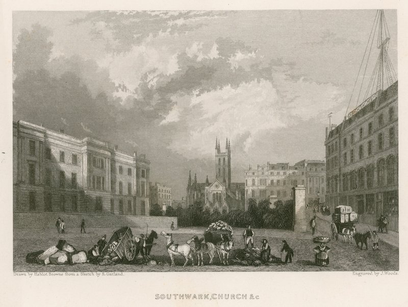 Chiesa di San Salvatore, Southwark, Londra da Hablot Knight Browne