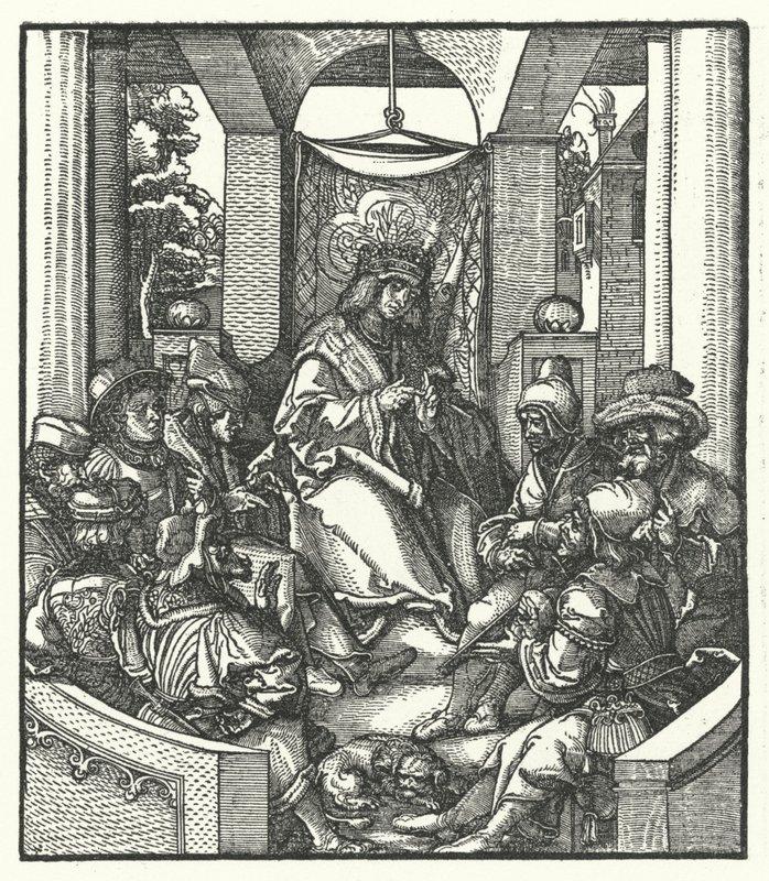 Re Luigi XI di Francia che negozia con i ribelli fiamminghi da Hans (after) Burgkmair