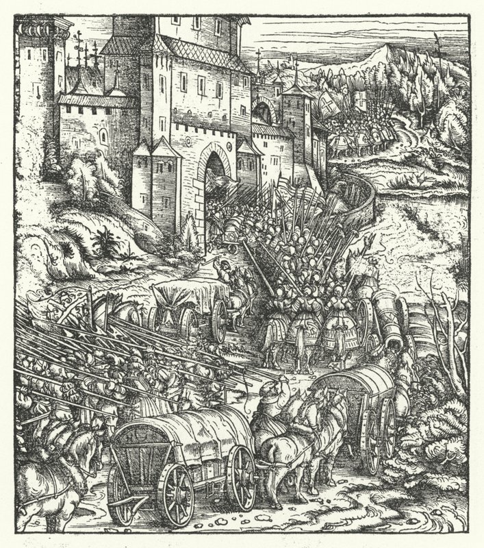La cattura della città di Tongeren da Hans (after) Burgkmair