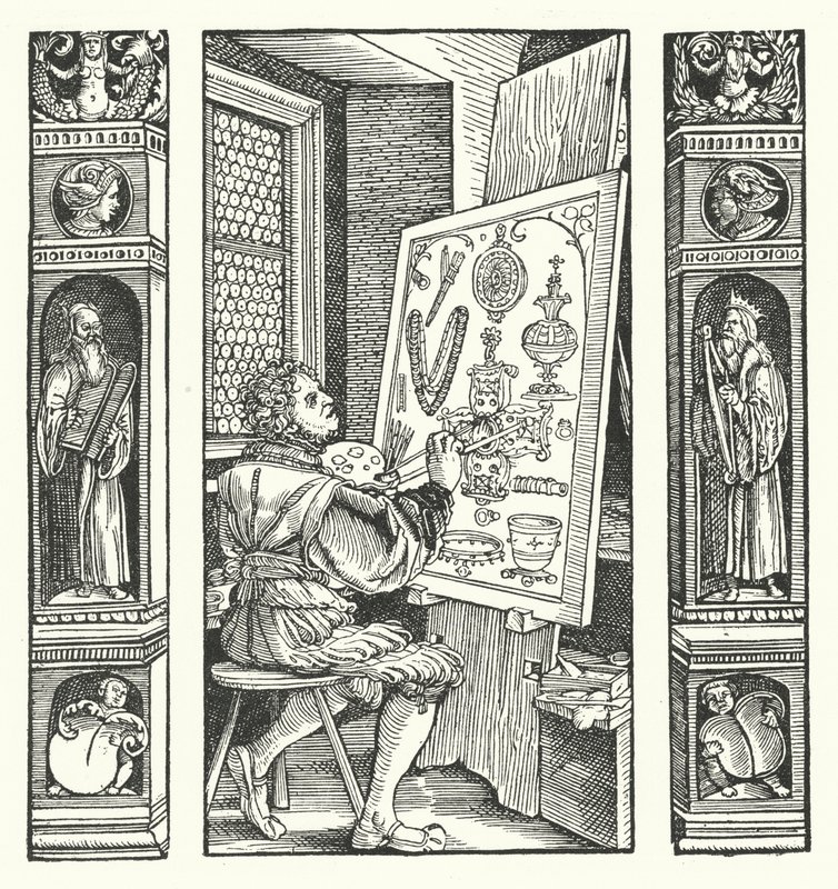 Il pittore di gioielli (incisione) da Hans (after) Burgkmair