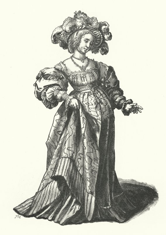 Costume di una donna di Basilea da Hans (after) Holbein the Younger