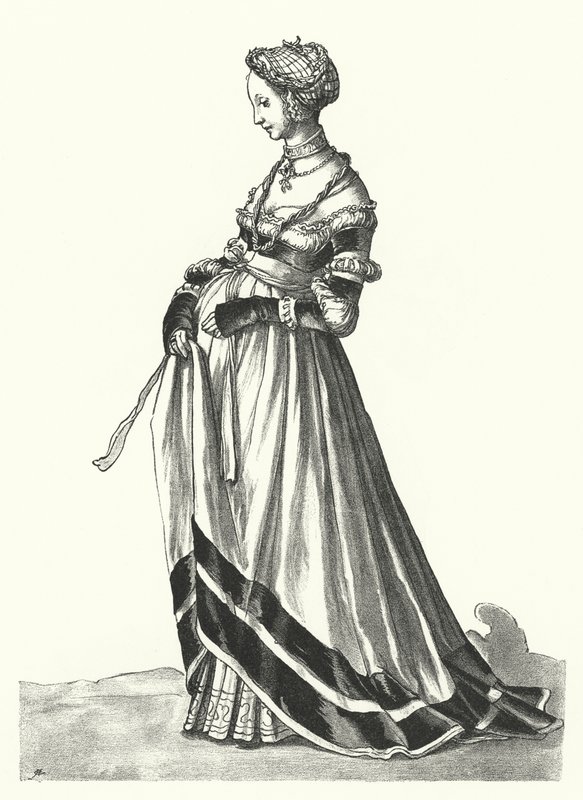 Costume di una donna di Basilea da Hans (after) Holbein the Younger