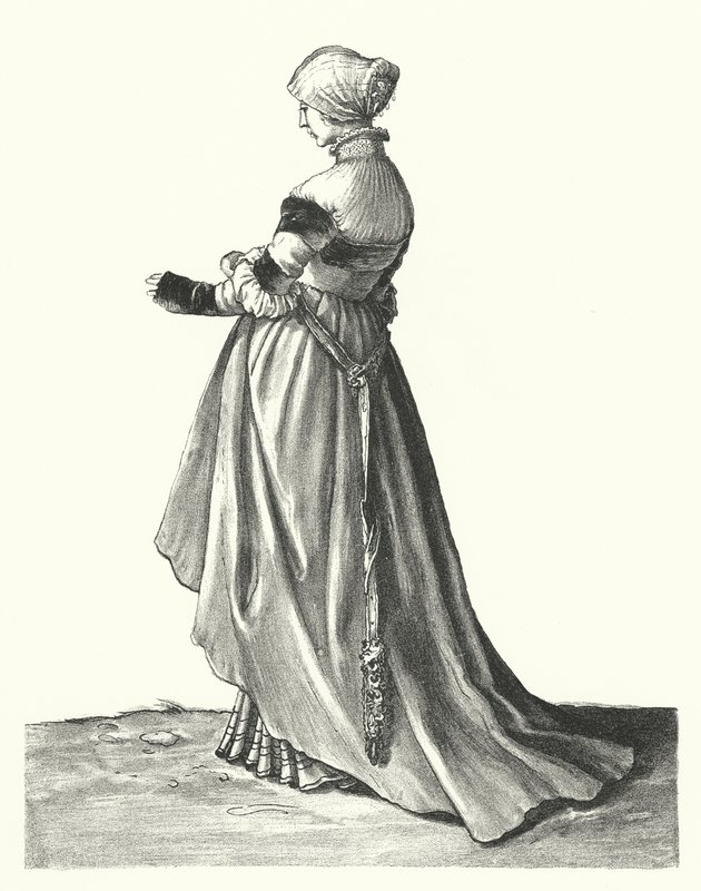 Costume di una donna di Basilea da Hans (after) Holbein the Younger