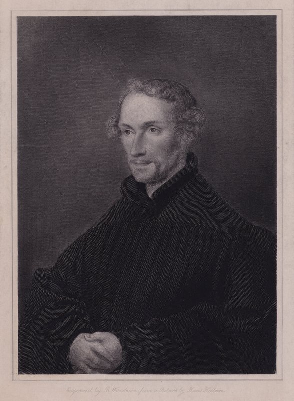 Philipp Melanchthon, riformatore protestante tedesco e collaboratore di Martin Lutero (incisione) da Hans (after) Holbein the Younger