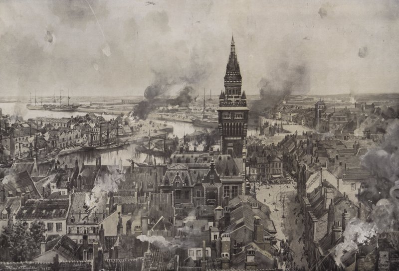 Il bombardamento di Dunkerque da Hans W. (after) Schmidt