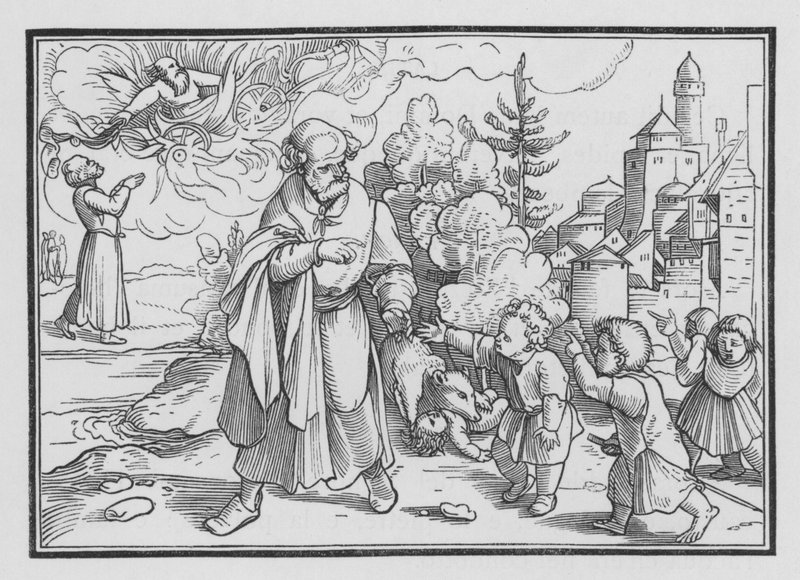 Orsi distruggono i bambini che deridevano Eliseo, 2 Re II, 23 da Hans after Holbein the Younger