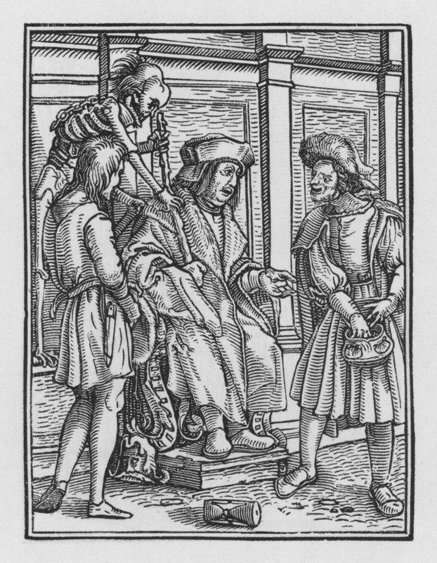 La danza della morte di Holbein: Il giudice da Hans after Holbein the Younger