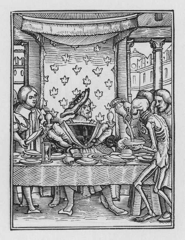 La danza della morte di Holbein: Il re da Hans after Holbein the Younger