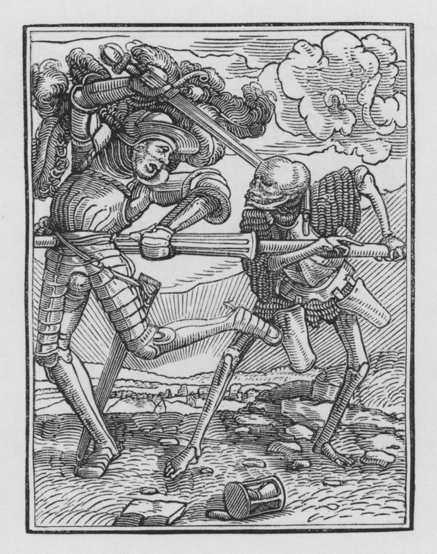 La danza della morte di Holbein: Il cavaliere da Hans after Holbein the Younger