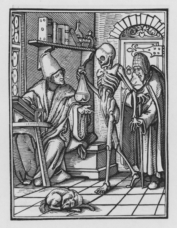 La danza della morte di Holbein: Il medico da Hans after Holbein the Younger