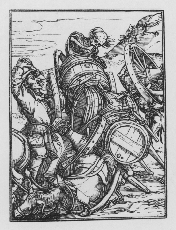 La danza della morte di Holbein: Il carrettiere da Hans after Holbein the Younger
