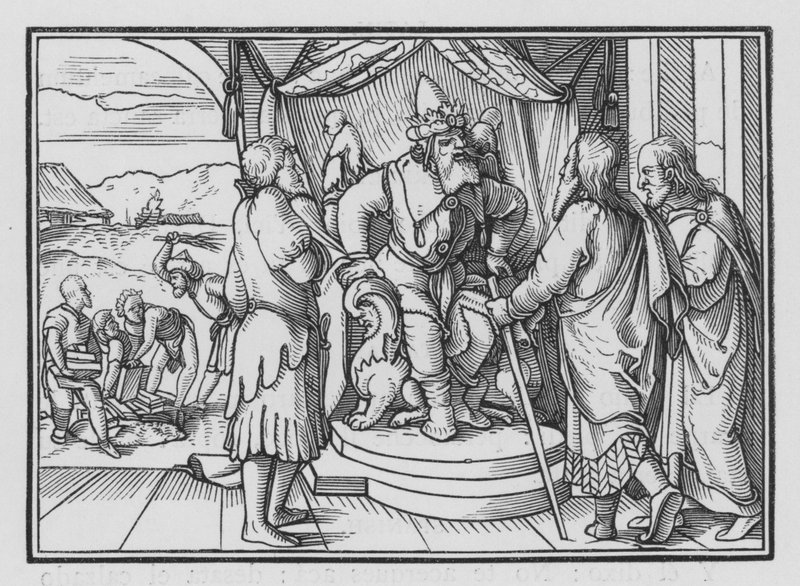 Il Faraone Rimprovera Mosè e Aronne per il Loro Messaggio, Esodo V, 2 da Hans after Holbein the Younger