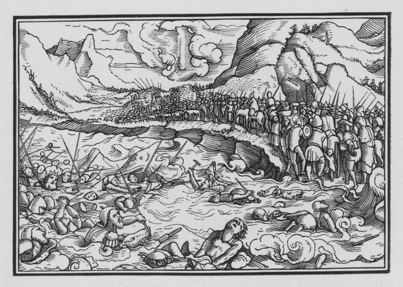 Il Faraone Insegue gli Israeliti, Esodo XIV, 28 da Hans after Holbein the Younger