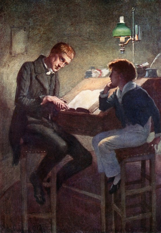 David Copperfield e Uriah Heep (litografia a colori) da Harold Copping