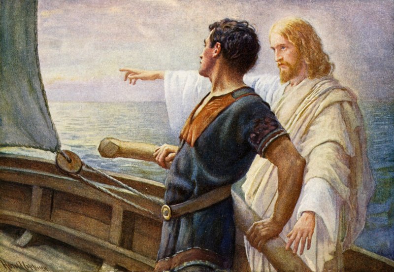 Alba della vita, Cristo al timone da Harold Copping