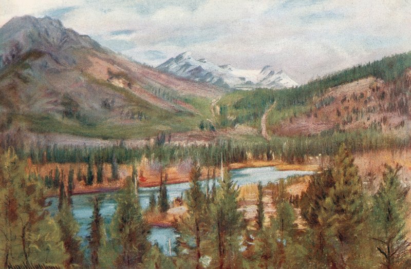 Il fiume Bow a Banff da Harold Copping