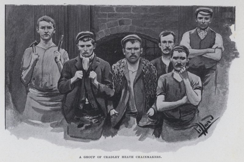 Un gruppo di fabbricanti di catene di Cradley Heath (foto in b/n) da Harold Hume Piffard