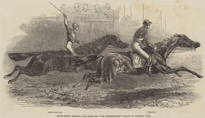 Incontro di primavera a Epsom, la corsa per The Metropolitan da Harrison William Weir