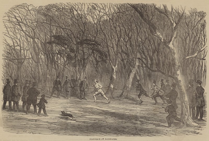 Corsa a Piedi a Bayswater da Harrison William Weir