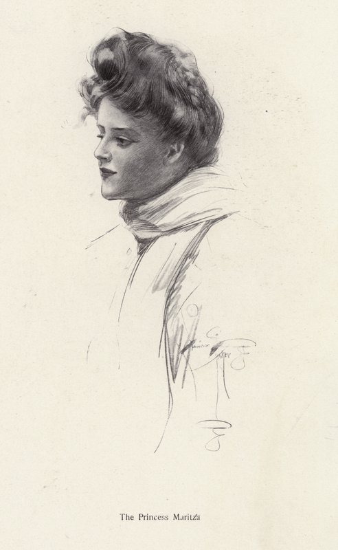 Un personaggio, Contessa Frina Mavrodin dal romanzo The Princess Moritza di Percy Brebner da Harrison Fisher