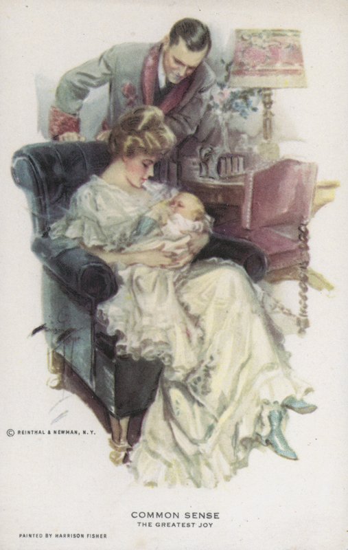 Il buon senso - la più grande gioia: coppia con il loro bambino da Harrison Fisher