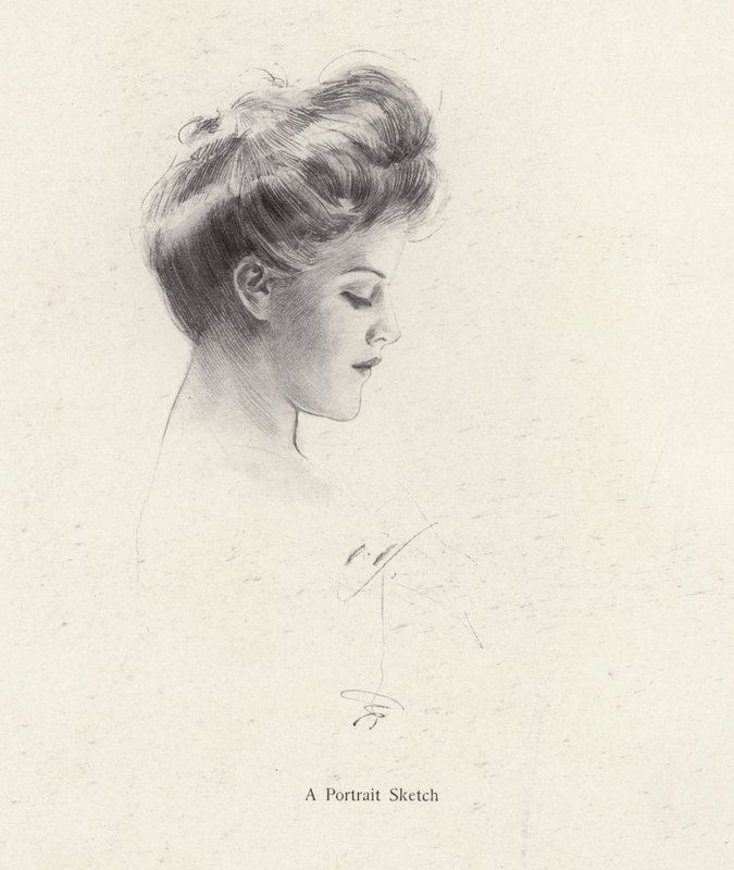 Ritratto di una donna di profilo da Harrison Fisher