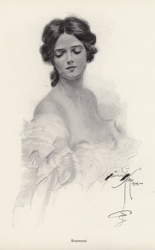 Ritratto di una donna di nome Rosamond da Harrison Fisher
