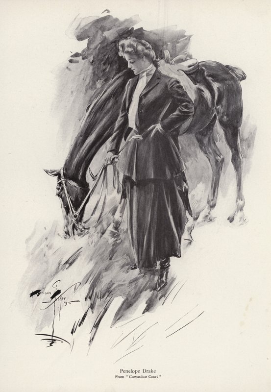 Il personaggio Penelope Drake dal romanzo Cowardice Court di George Barr McCutcheon da Harrison Fisher