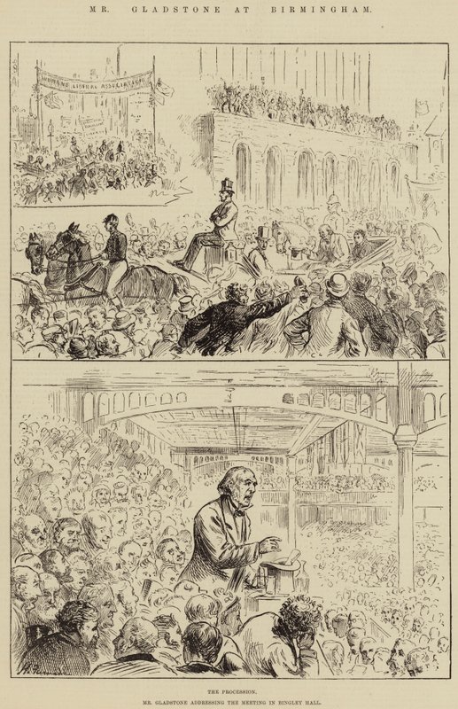 Mr Gladstone a Birmingham da Harry Furniss