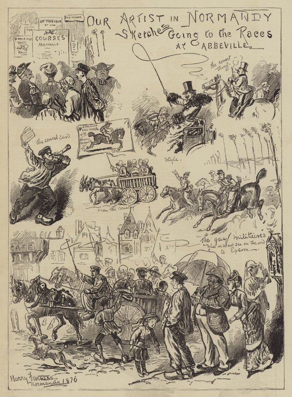 Il nostro artista in Normandia, andando alle corse ad Abbeville da Harry Furniss