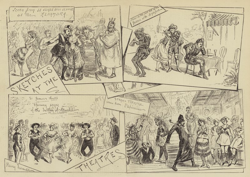 Schizzi ai teatri da Harry Furniss