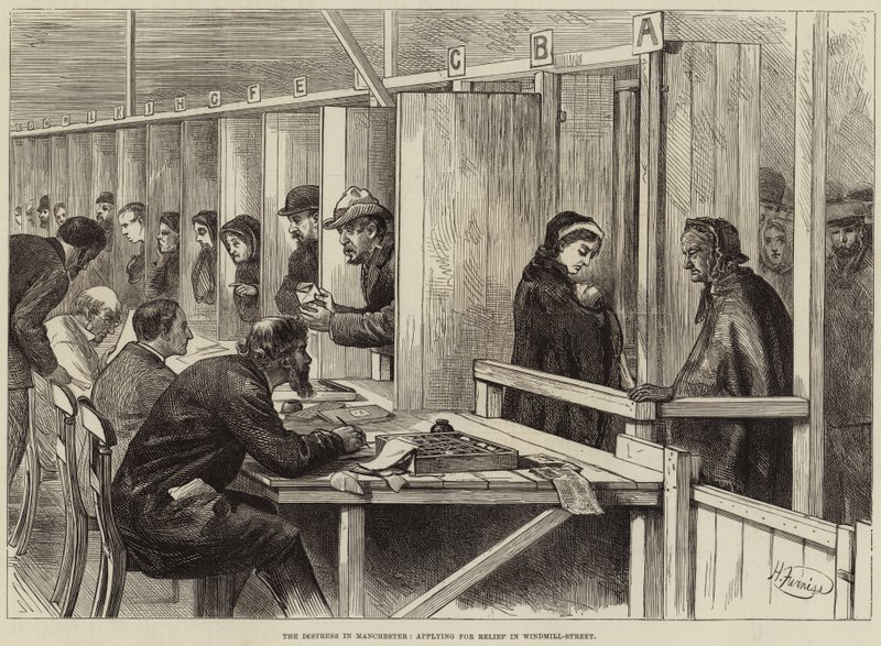 La crisi a Manchester, richiesta di aiuto in Windmill-Street da Harry Furniss