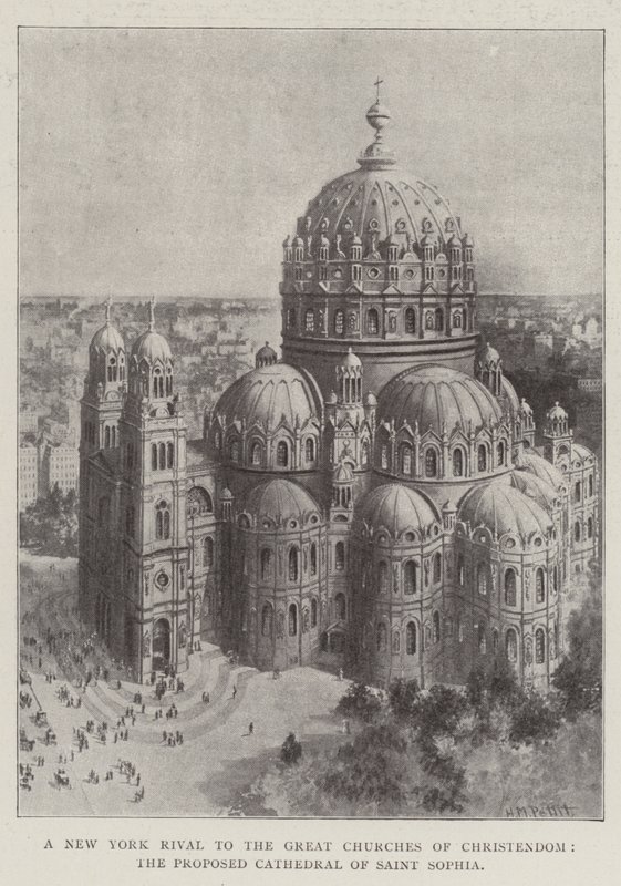 Un rivale di New York per le grandi chiese della cristianità, la cattedrale proposta di Santa Sofia da Harry M. Pettit
