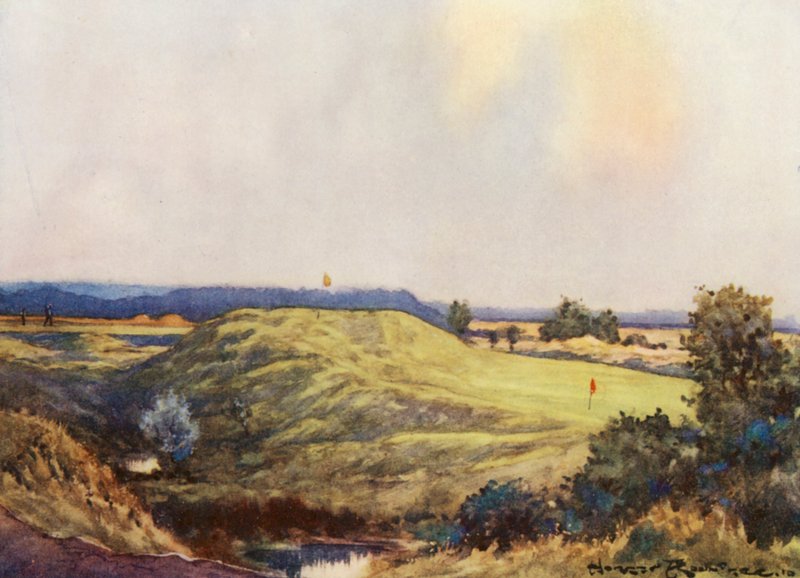Campi da Golf: Frilford Heath, avvicinandosi al nono green da Harry (1878 1950) Rountree