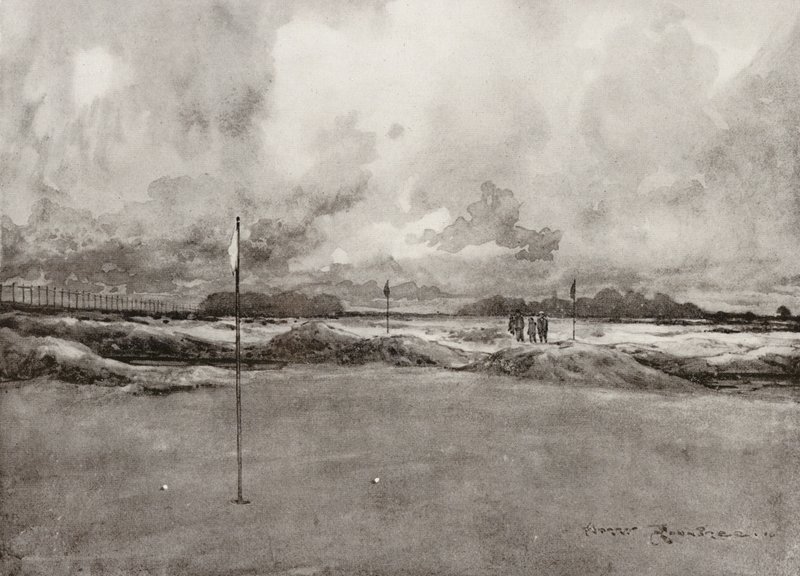 Campi da golf: Mitcham, il settimo green da Harry (1878-1950) Rountree