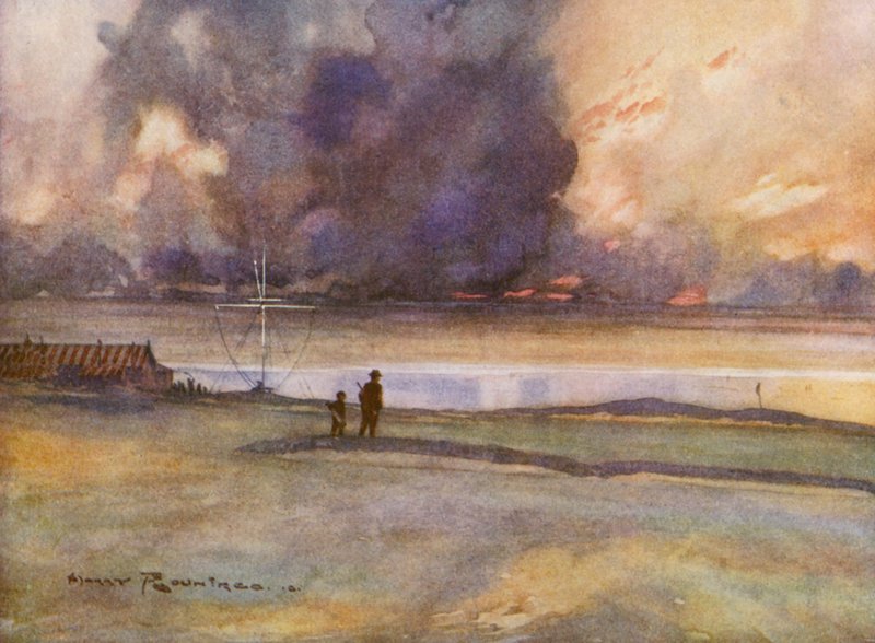 Campi da golf: Porthcowl, andando verso la diciottesima buca da Harry (1878 1950) Rountree