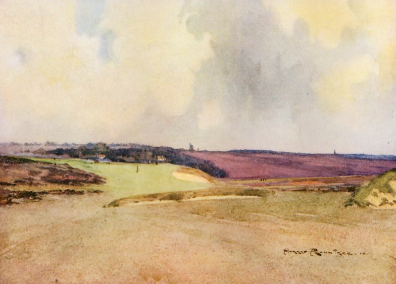 Campi da golf: Walton Heath, secondo colpo alla settima buca da Harry (1878 1950) Rountree