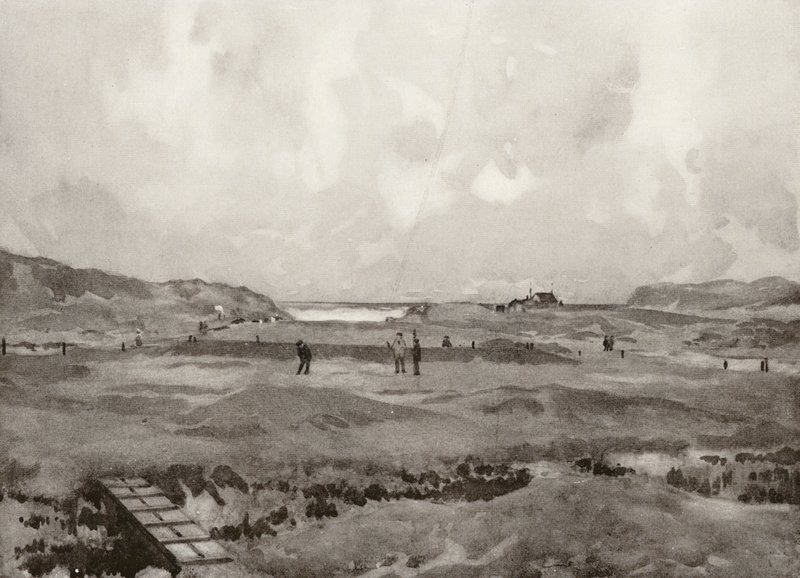 Campi da Golf: Bude, la buca "Nursery Maid" (litografia) da Harry (1878 1950) Rountree