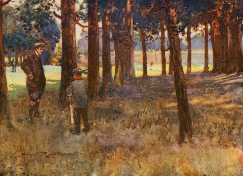 Campi da golf: Mildenhall, il risultato di un brutto colpo al sesto da Harry (1878 1950) Rountree