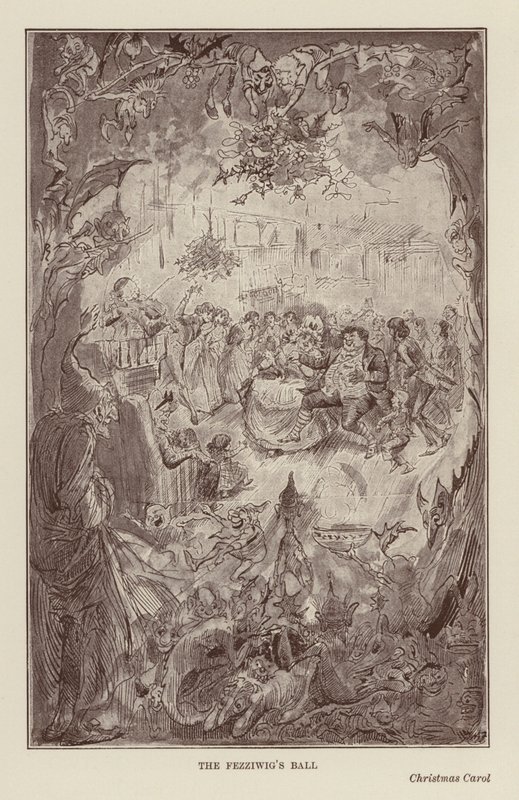 Libri di Natale di Charles Dickens: Canto di Natale (litografia) da Harry (after) Furniss