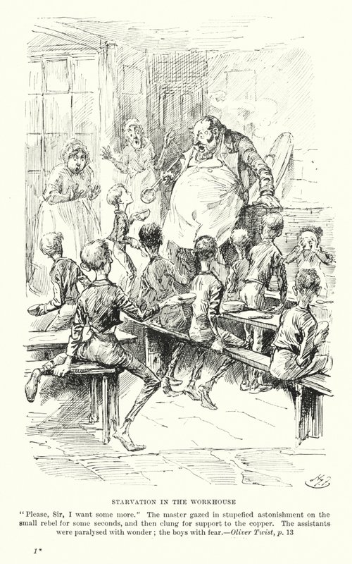 Illustrazione per Oliver Twist di Charles Dickens da Harry (after) Furniss