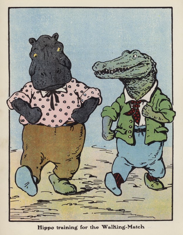Ippopotamo che si allena per la Marcia da Harry B Neilson