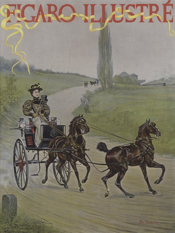 En Tandem. Copertina di Le Figaro Illustré, giugno 1895 da Harry Finney