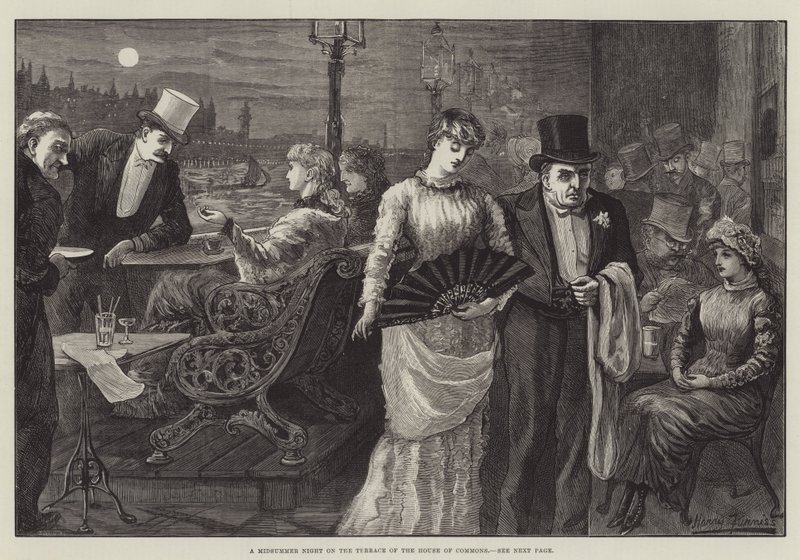 Una notte di mezza estate sulla terrazza della Camera dei Comuni da Harry Furniss