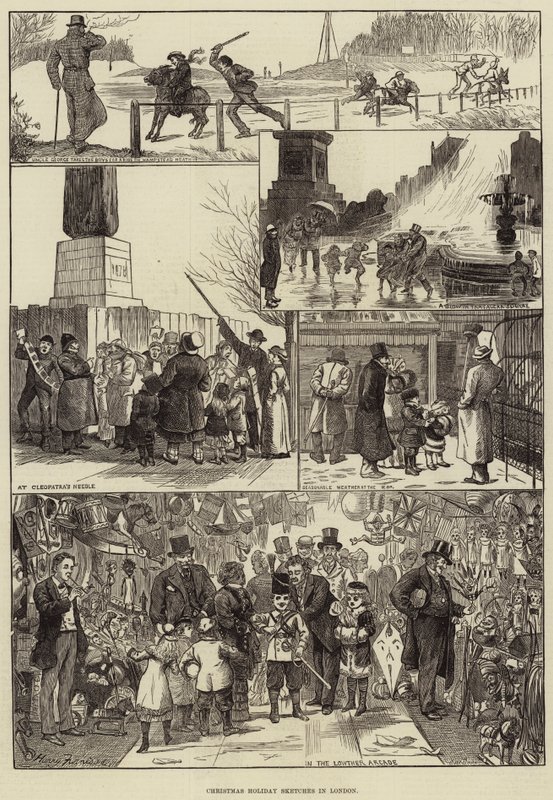 Schizzi delle vacanze di Natale a Londra da Harry Furniss