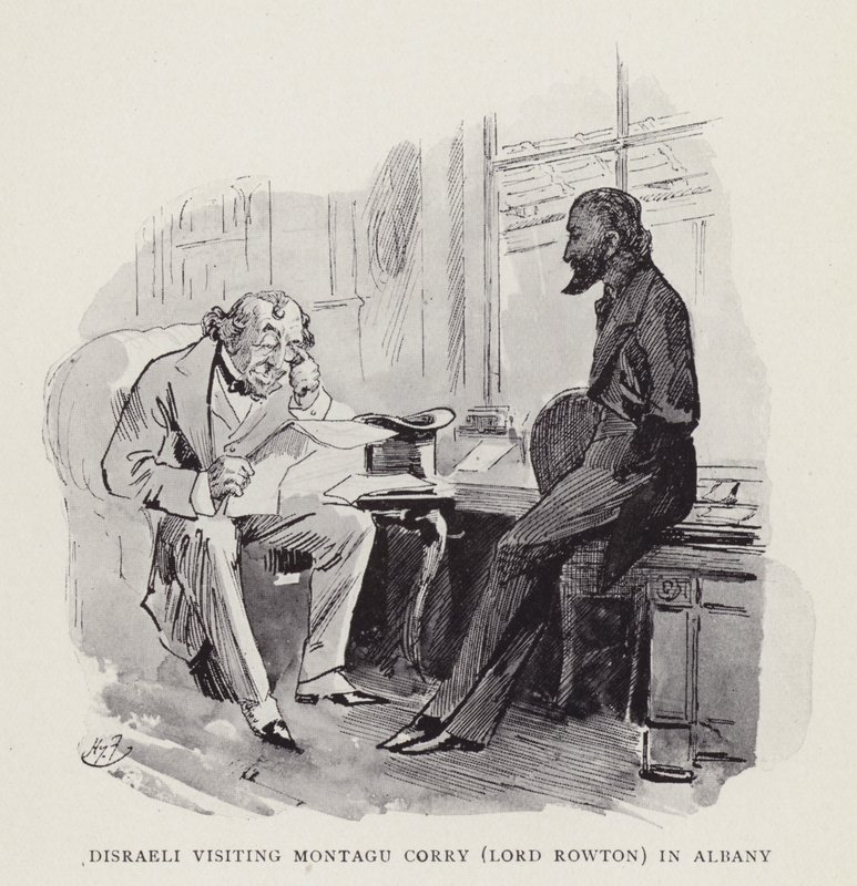 Disraeli visita Montagu Corry (Lord Rowton) ad Albany da Harry Furniss