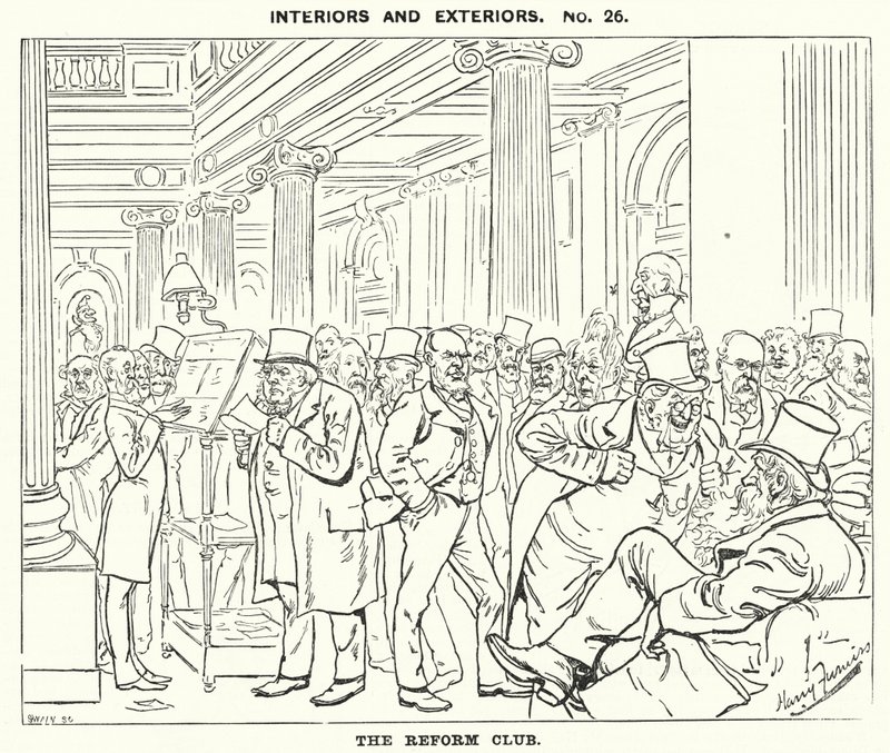 Cartone animato di Punch: Il Reform Club (incisione) da Harry Furniss