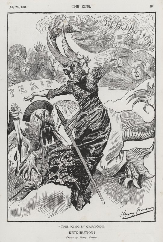 Ritorsione, vignetta sulla Ribellione dei Boxer in Cina da Harry Furniss